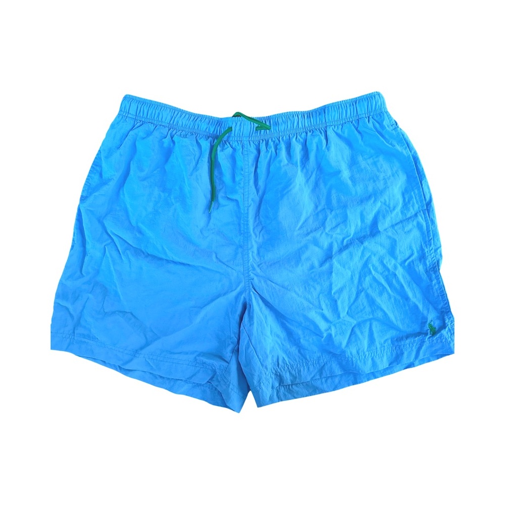 Polo Ralph Lauren swim trunks. The trunks are designed for swimwear.
